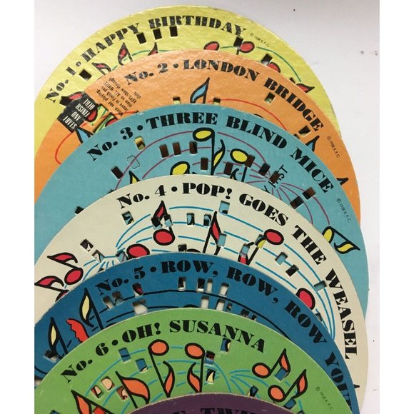 Turn a Tune with 8 Discs of Classic Children's Songs VINTAGE 1958 Made in USA - Picture 6 of 7